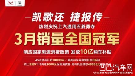 响应国家政策 上汽通用五菱发10亿购车补贴